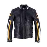 Helstons Vulcan Leather Jacket Black Yellow