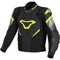 Macna Ripper Leather Jacket Black Fluo Yellow