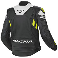 Macna Tracktix Leather Jacket Black White Yellow