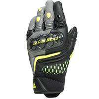 Dainese Carbon 3 Short Gloves Grey Fluo Yellow