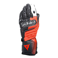 Guantes Dainese Carbon 4 Long rojo fluo blanco