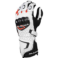 Macna Track R Gloves White Black Red