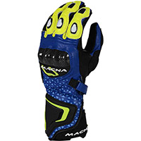 Macna Track R Gloves Blue Black Yellow