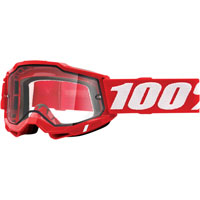 100% Accuri 2 Enduro Neon Red Lens Clear