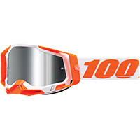 100% Racecraft 2 Orange White Goggle Mirrored