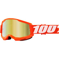 100% Strata 2 Orange Goggle Gold Mirror