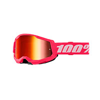 100% Strata 2 Pink Goggle Mirrored Red