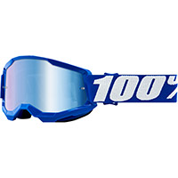 100% Strata 2 Youth Blue Goggle Mirrored Kid