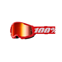 100% Strata 2 Youth Goggle Red Mirrored Kinder