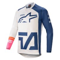 Camiseta Alpinestars Racer Compass 2021 blanco azul