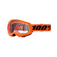 100% Strata 2 Neon Goggle Orange