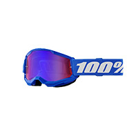 100% Strata 2 Youth Goggle Blue Mirrored Red Kinder