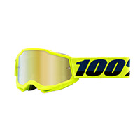 100% Accuri 2 Youth Neon Goggle Yellow Mirror Gold Kid