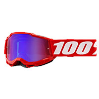 100% Accuri 2 Youth Neon Goggle Red Mirrored Blue Kinder