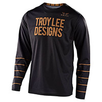 Camiseta Troy Lee Designs Gp Pinstripe negro oro