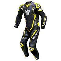 Mono de cuero Ravenna Racing negro amarillo