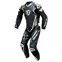 Mono de cuero Ravenna Racing negro blanco